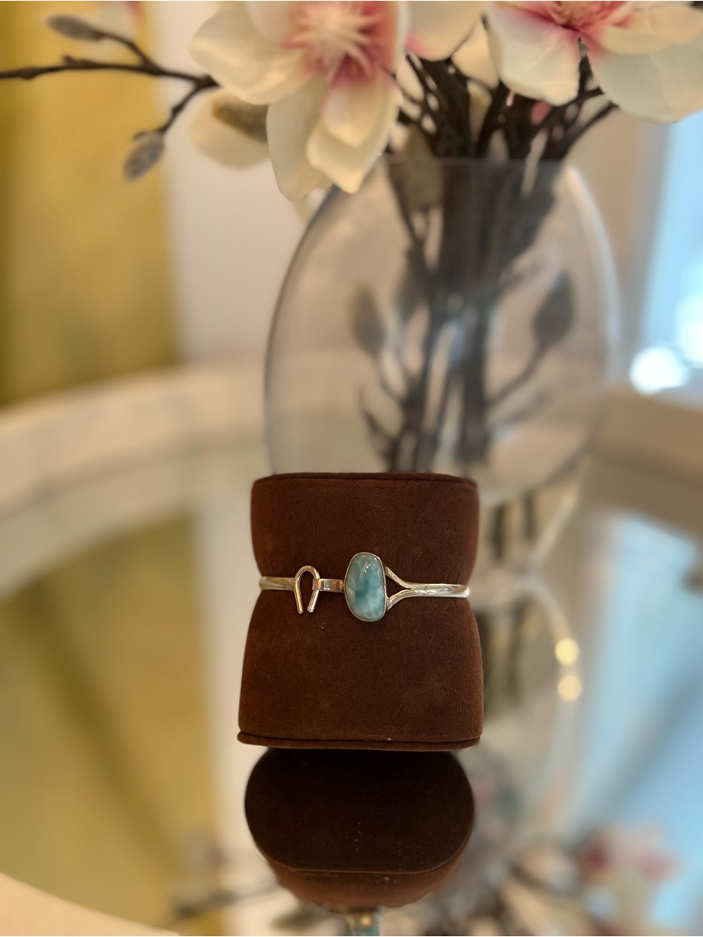 Sterling Silver Larimar Accent Bracelet in Blue - Unbranded